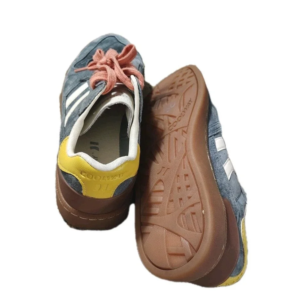 Coolway Goal Blue Coral Yellow Suede Shoes Sneakers Women's Size 10 - Picture 10 of 12